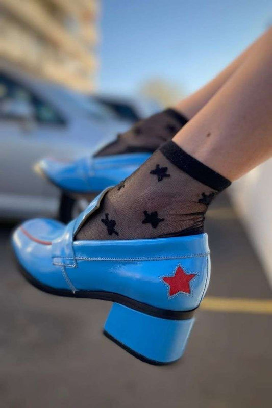 Lackleder Rote Stern Blockabsatz Slipper [Vorbestellung]