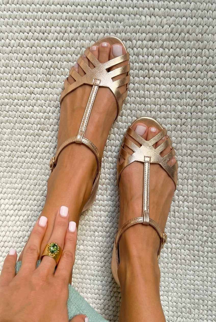 Fisherman T-Strap Open Toe Flat Casual Sandals [Pre Order]