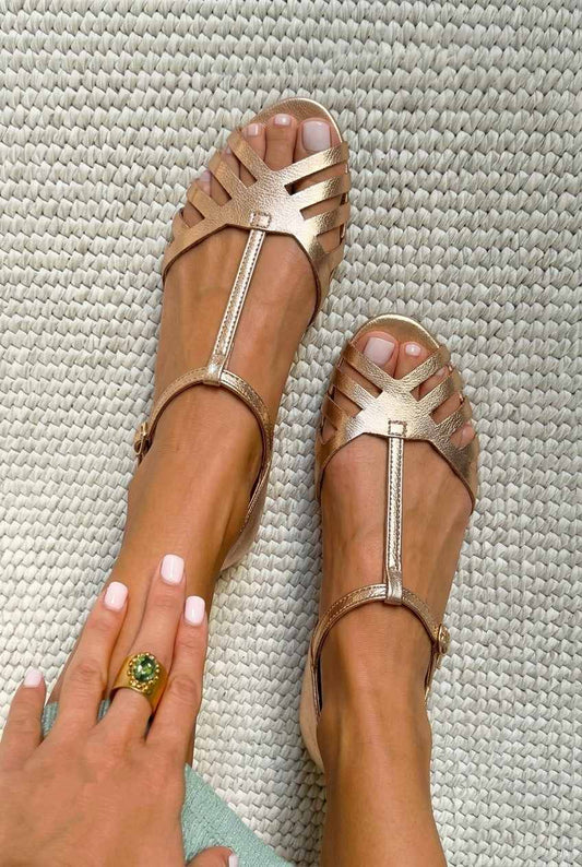 Fisherman T-Strap Open Toe Flat Casual Sandals [Pre Order]