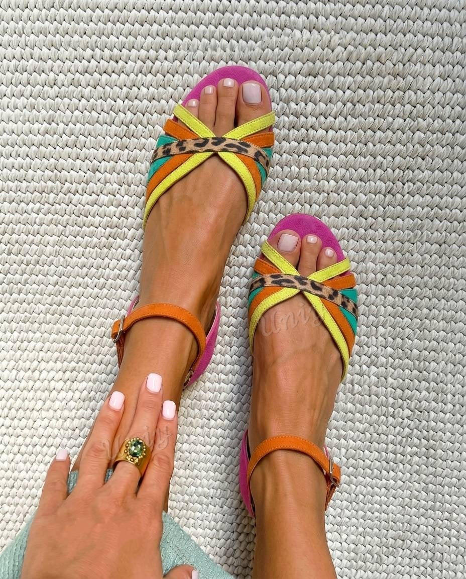 Strappy Crisscross Open Toe Ankle Strap Flat Sandals [Pre Order]