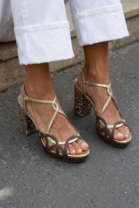 Cutout T-Strap Open Toe Slingback Platform Chunky Sandals [Pre Order]
