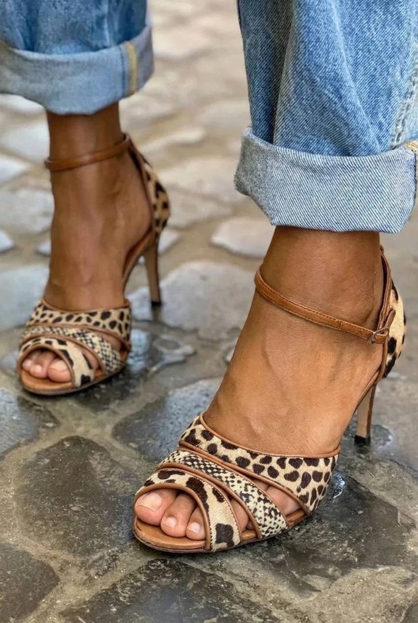 Strappy Cutout Peep Toe Ankle Strap Stiletto Sandals [Pre Order]