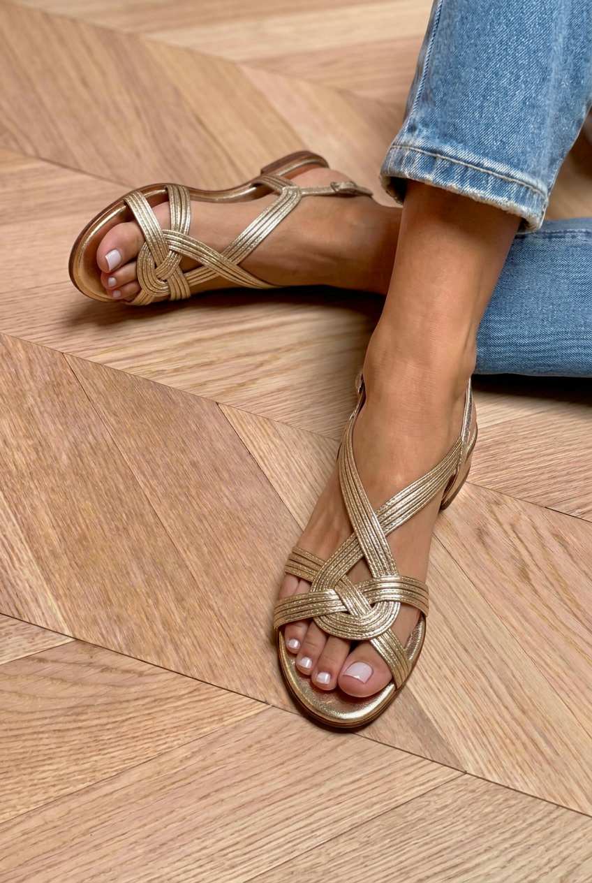 Strappy Interwoven Open Toe Slingback Flat Sandals [Pre Order]