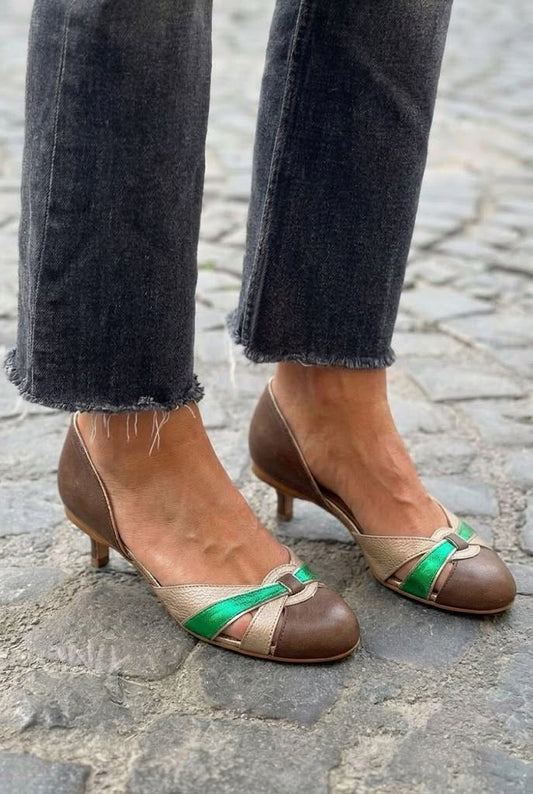 Knotted Front Round Toe D'Orsay Kitten Heels [Pre Order]