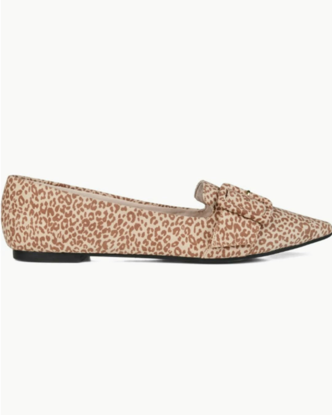 Flache Schuhe mit Leopardenmuster, spitzer Zehenpartie, breiter Schnalle und niedrigem Schnitt [Vorbestellung]