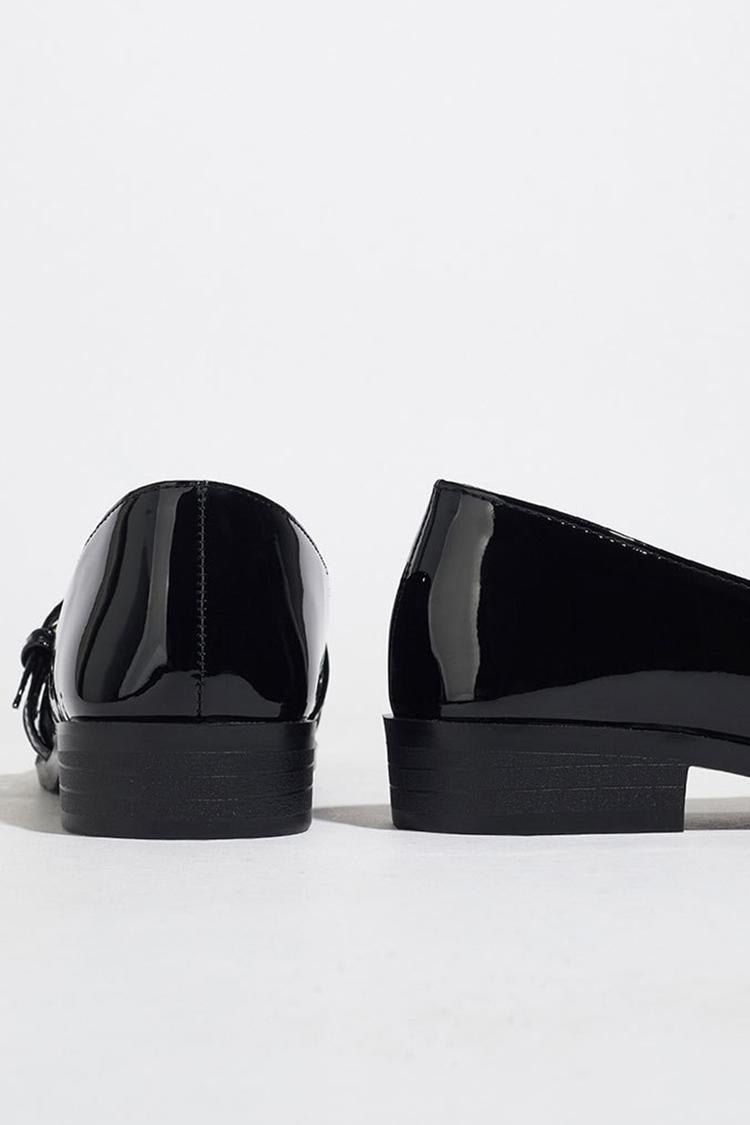 Kreuzriemen Schnalle Dekor Patchwork Quadratische Zehe Freizeit Slipper