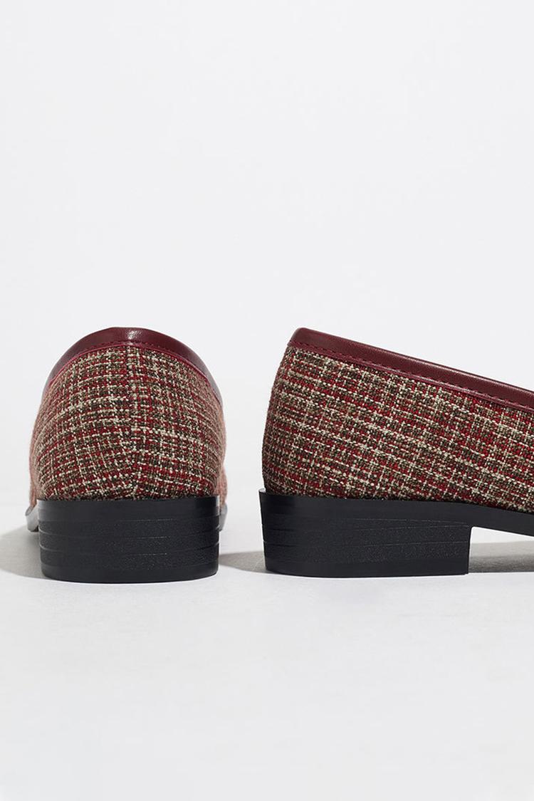 Patchwork Freizeit Outdoor Quadratische Zehen Slipper Loafer