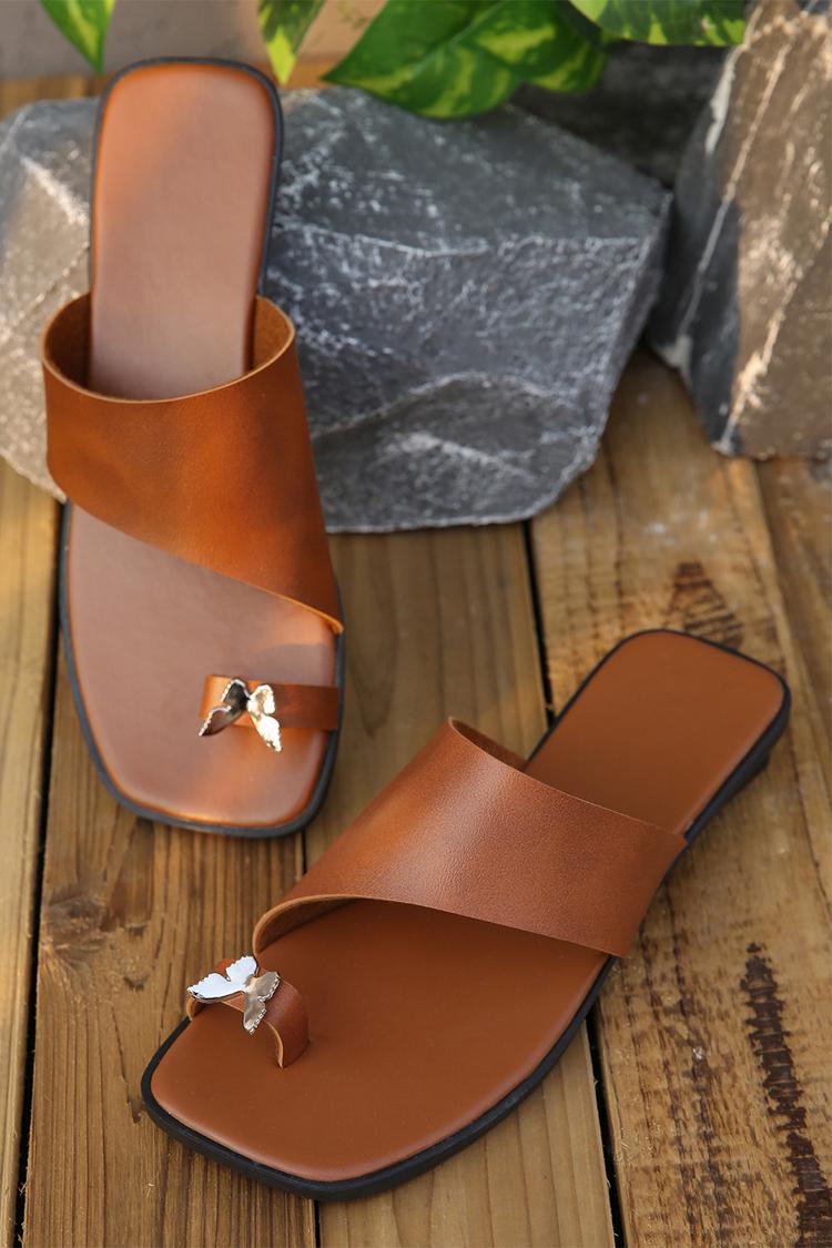 Metalowy motyl dekoracyjny jednokolorowy pierścionek na palec luźne kapcie