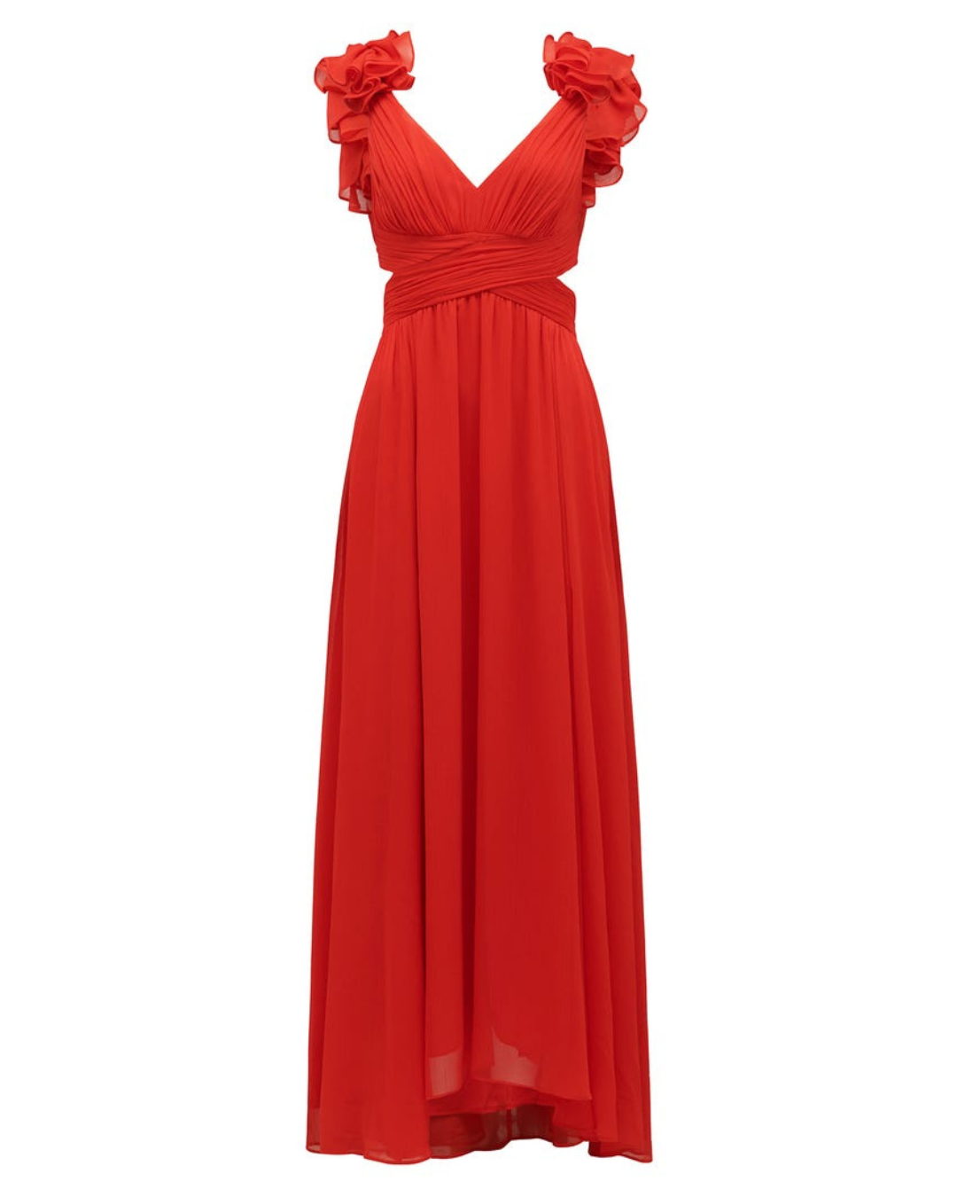 Ruffle Shoulder Maxi Dress