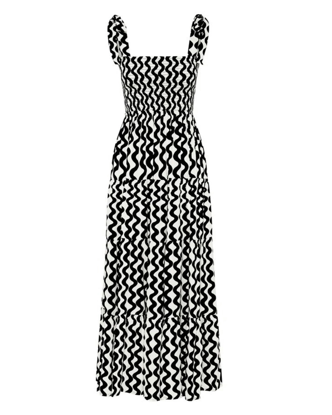 Ethnic Print Tie Maxi Dress