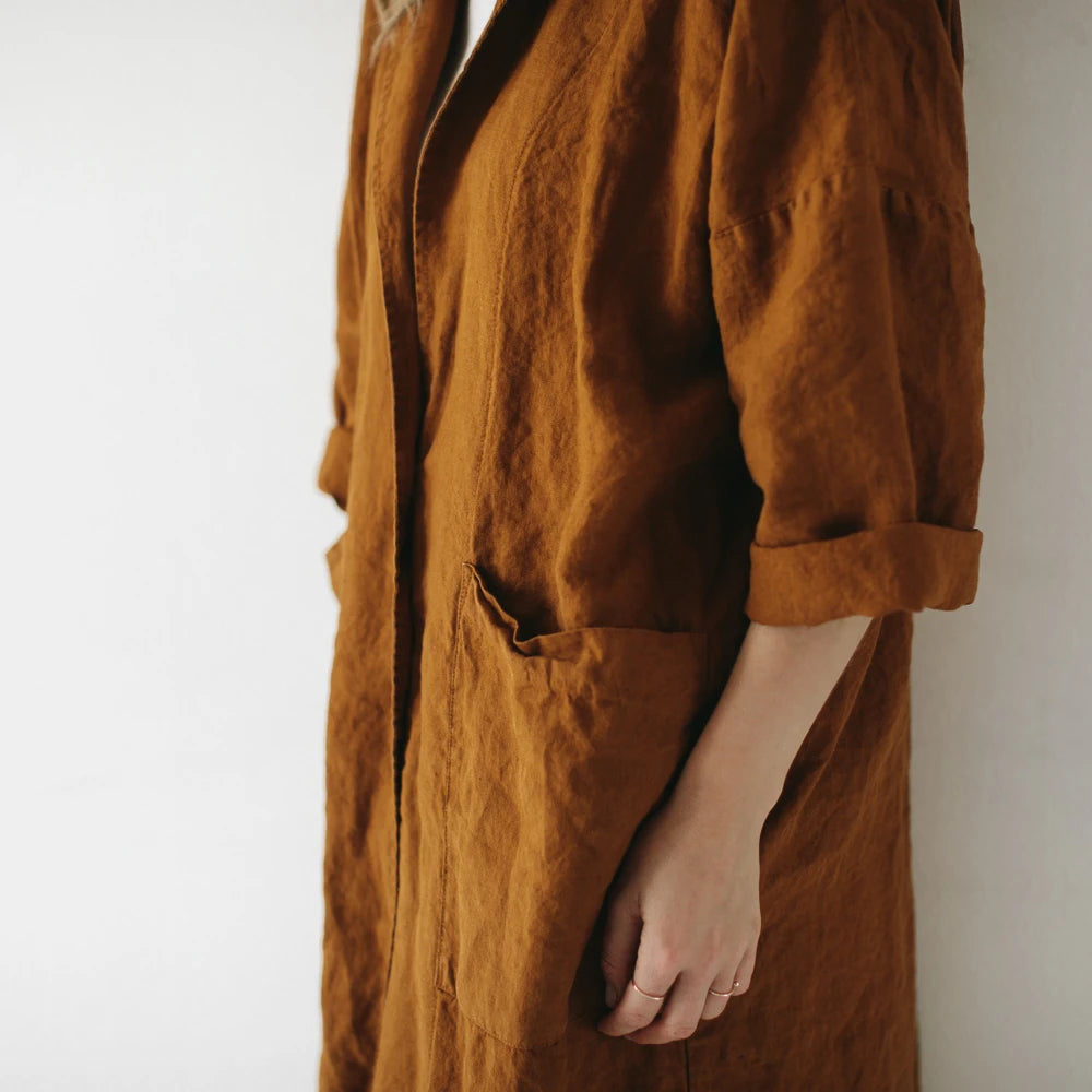 cappotto kimono senape