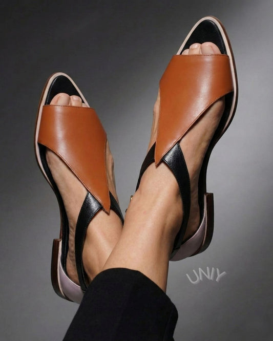 Minimalistiske brune sandaler med læderrem om anklen til sommer [Forudbestilling]