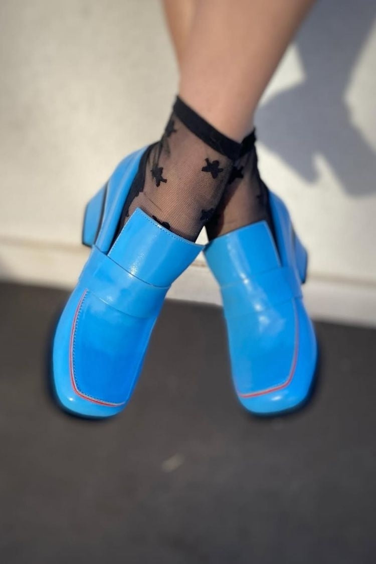 Lackleder Rote Stern Blockabsatz Slipper [Vorbestellung]