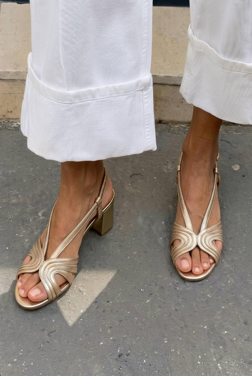 Strappy Cutout Open Toe Slingback Block Sandals [Pre Order]