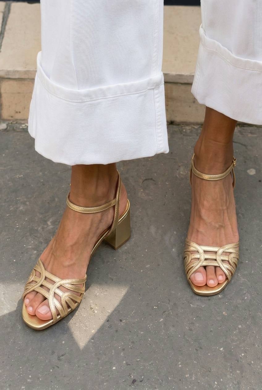 Interwoven Strappy Open Toe Block Heel Sandals [Pre Order]