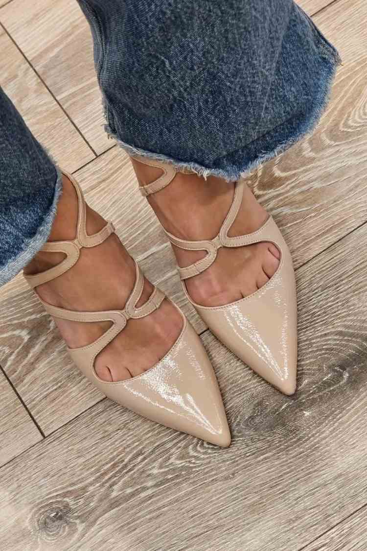 Patent Cross Strap Pointed Toe Heels [Pre Order]