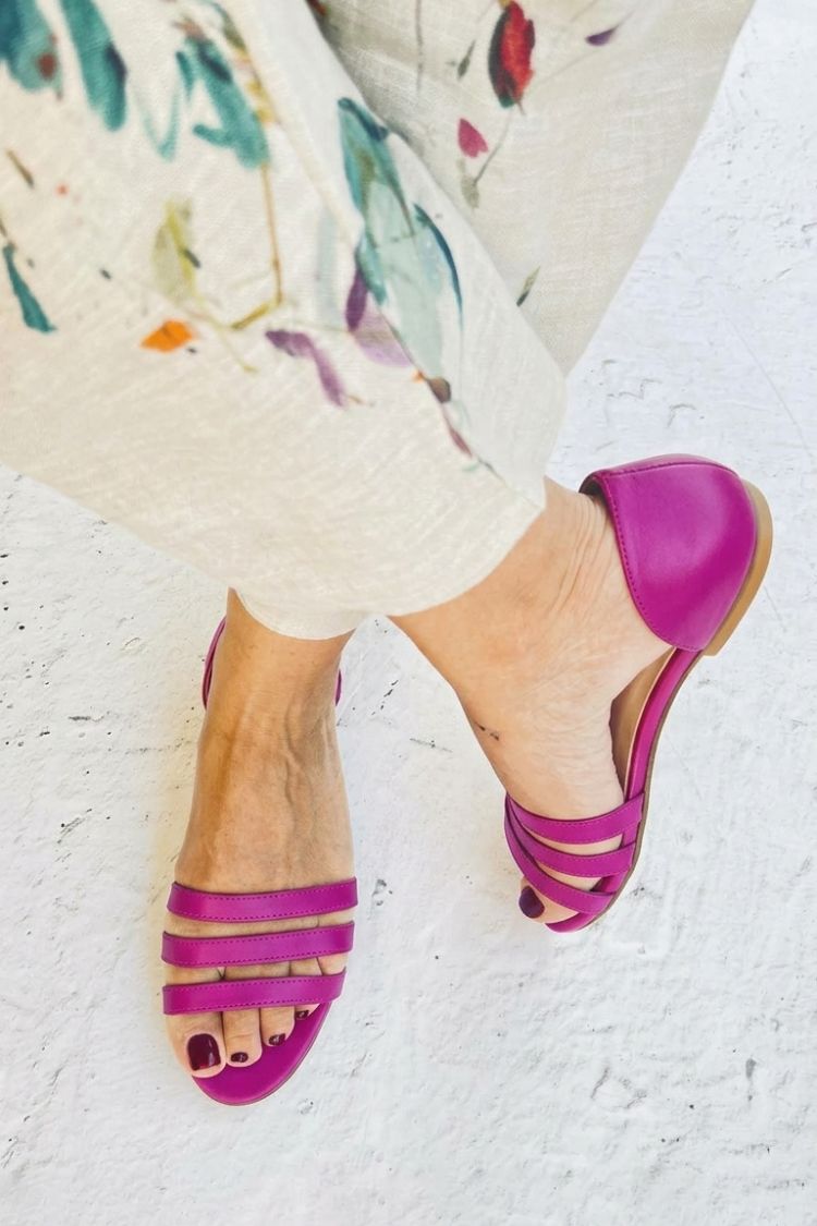 Solid Color Instep Straps Open Toe Brown Sandals