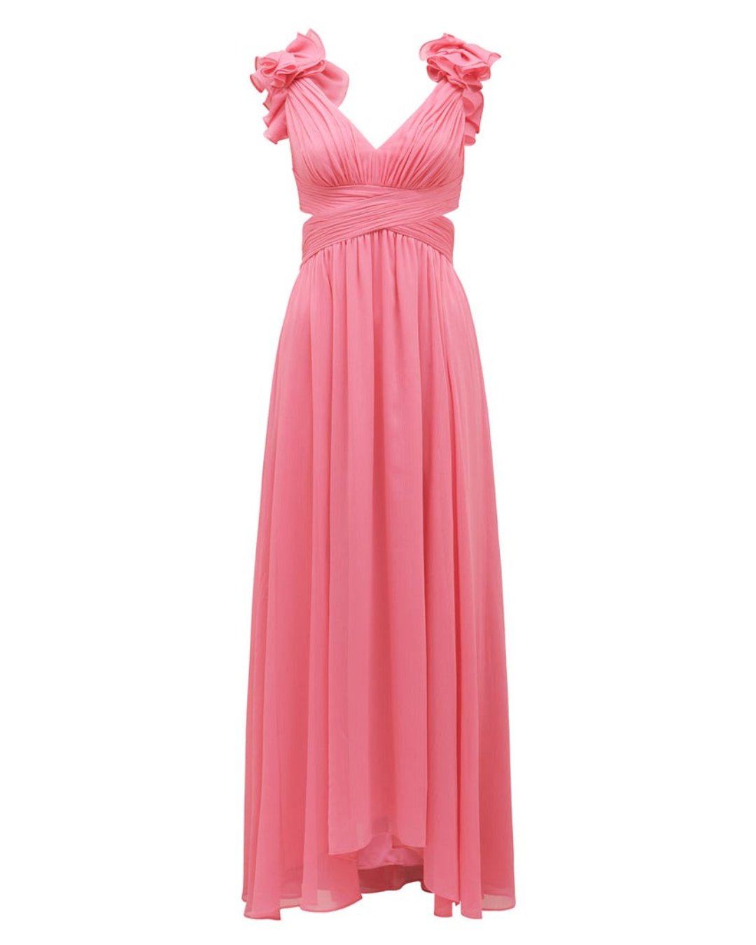 Ruffle Shoulder Maxi Dress