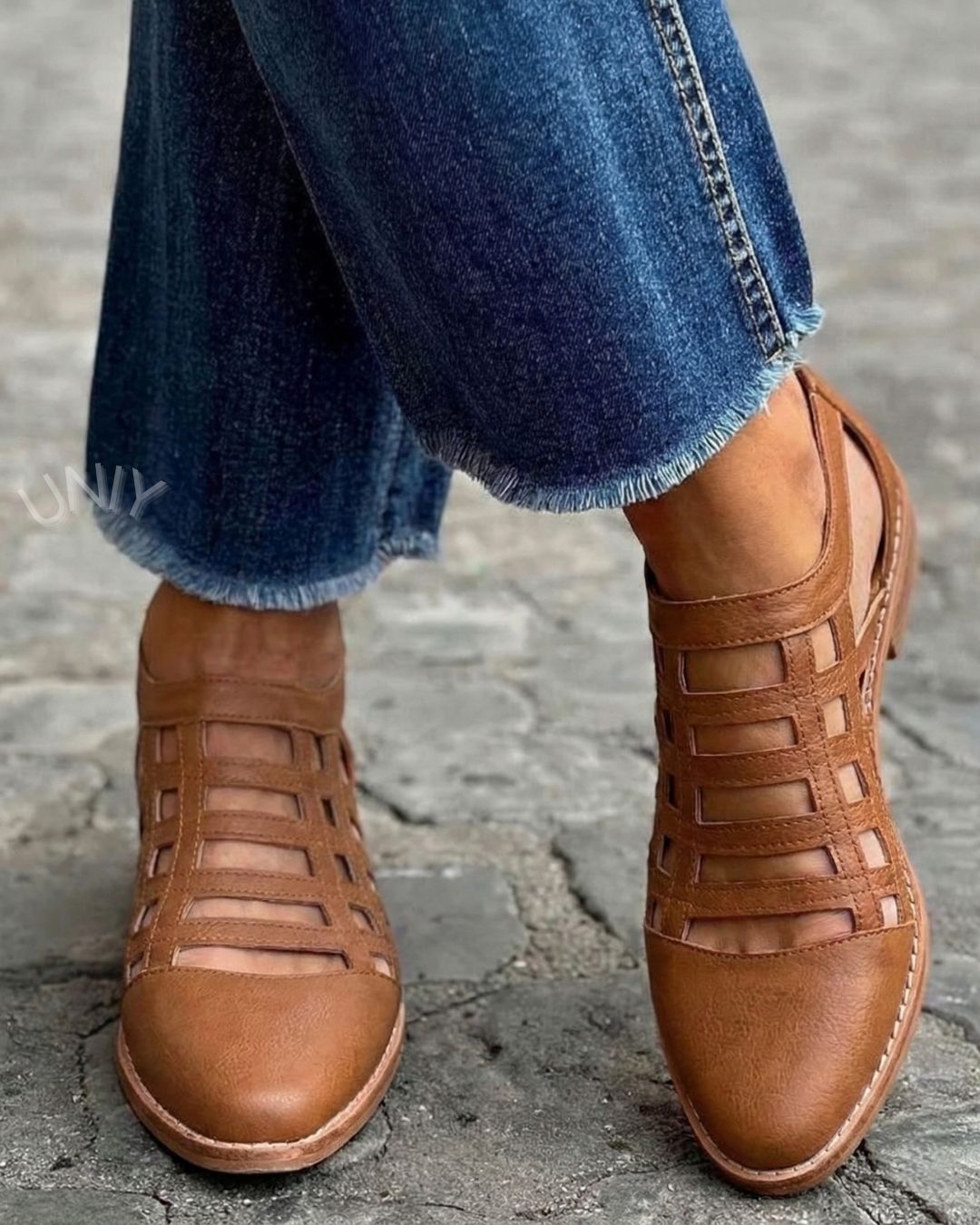 Stylish Brown Woven Pointed Toe Flat Versatile Loafers [Pre Order]