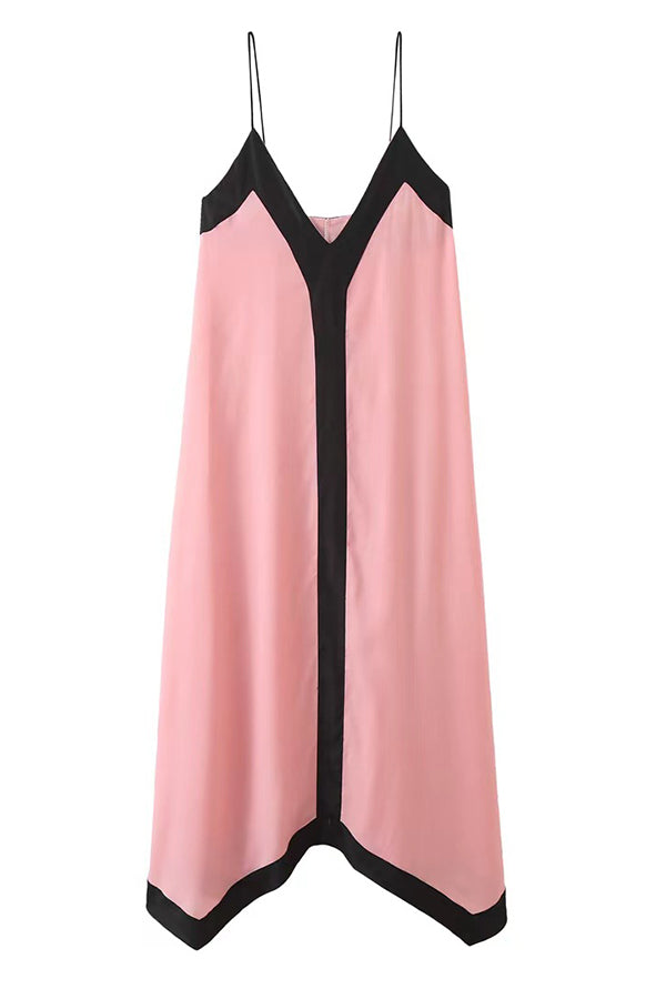 Vestido Slip Bloco Bicolor