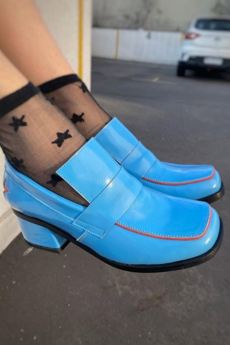 Lackleder Rote Stern Blockabsatz Slipper [Vorbestellung]