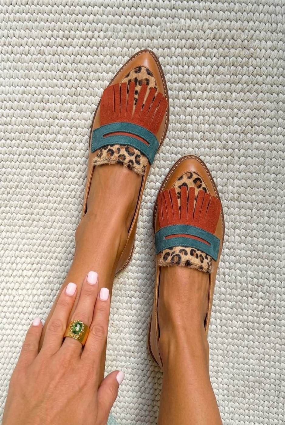 Fringe Penny Pointed Toe Flat Casual Loafers [Pre Order]