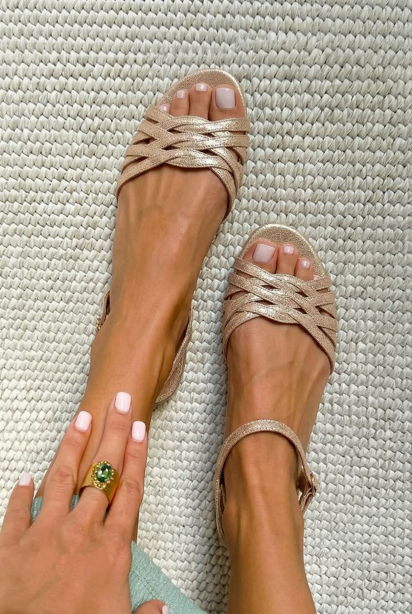 Braided Crisscross Open Toe Ankle Strap Flat Sandals [Pre Order]