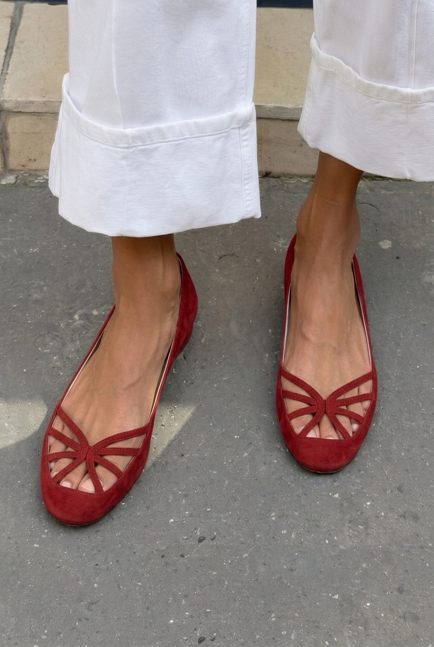 Suede Strappy Peep Toe Casual Flats [Pre Order]