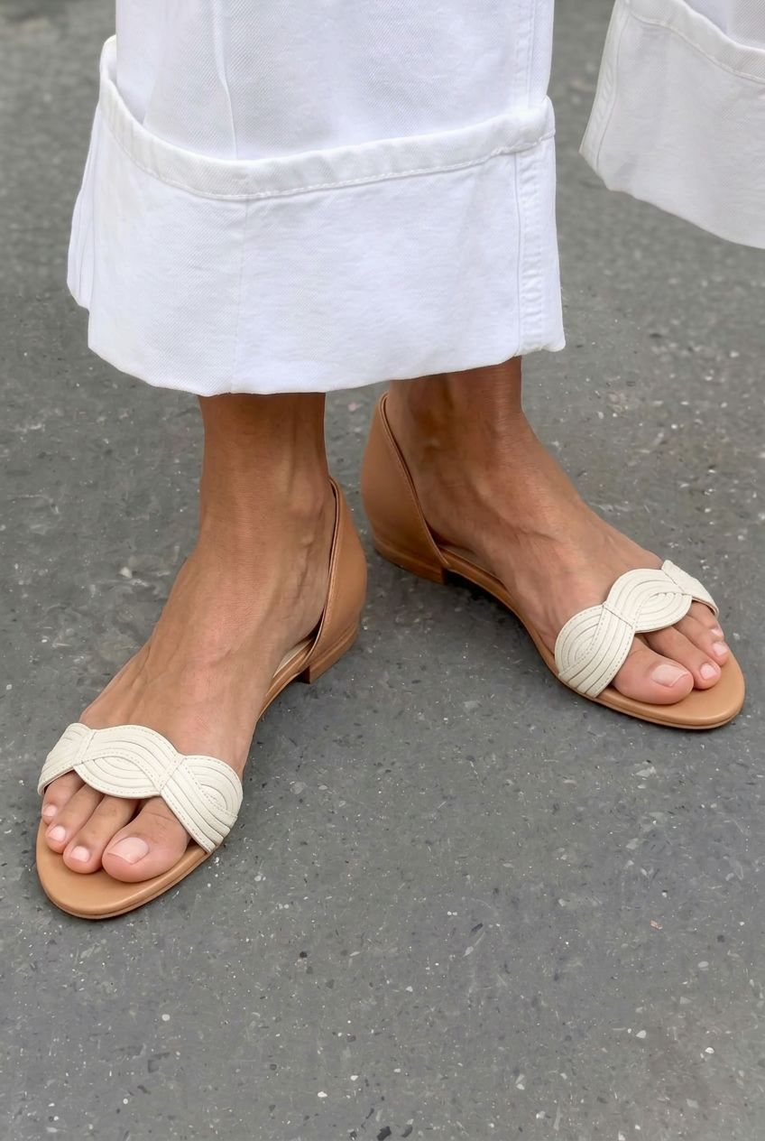 Braided Knot Open Toe Flat d'Orsay Sandals [Pre Order]
