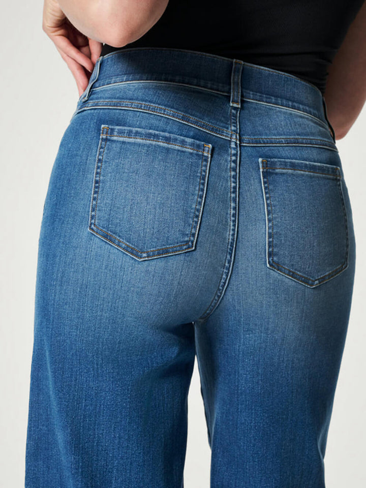 Wide-Leg Mid-Rise Jeans