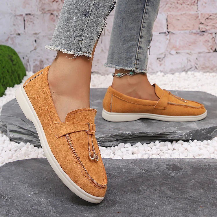 Casual Solid Color Knotted Seam Low-Top Loafers