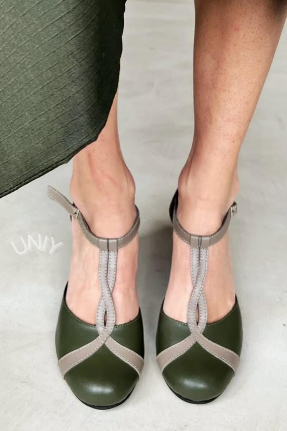 T-Riemen Blockabsatz Pumps [Vorbestellung]