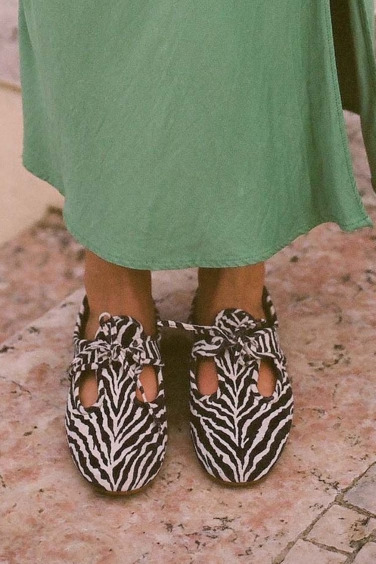Zebra Pattern Cutout Pointed Flats [Pre Order]