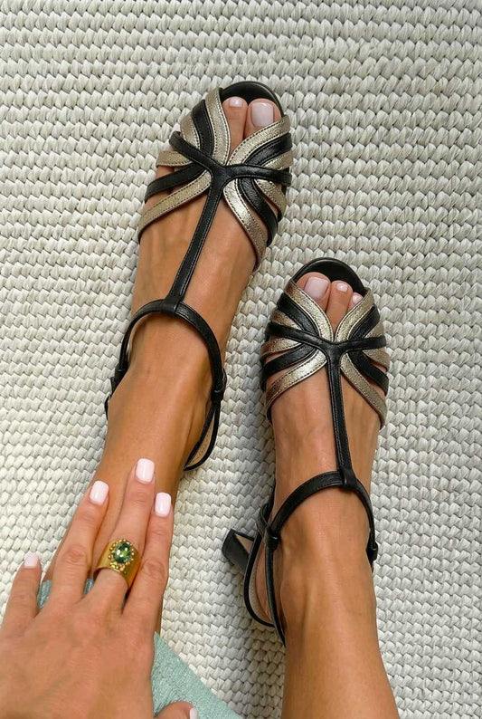 Retro T-Strap Peep Toe Block Heel Sandals [Pre Order]