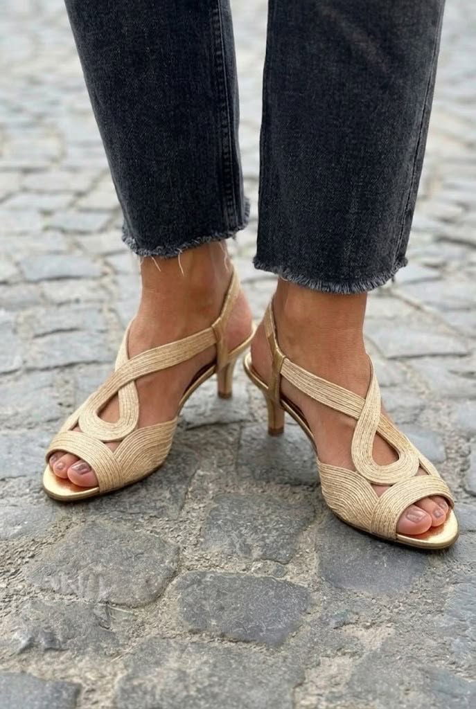 Woven Crisscross Peep Toe Kitten Sandals [Pre Order]
