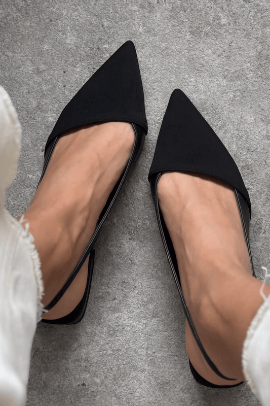 Minimalistische spitze Slingback-Ballerinas [Vorbestellung]