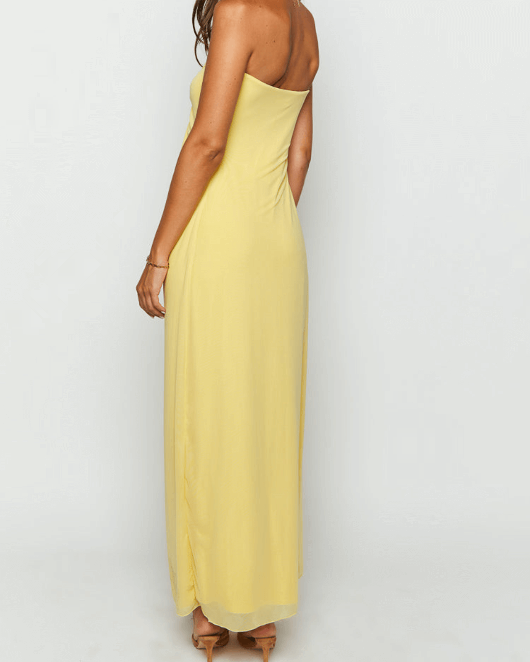 Yellow Strapless Maxi Dress