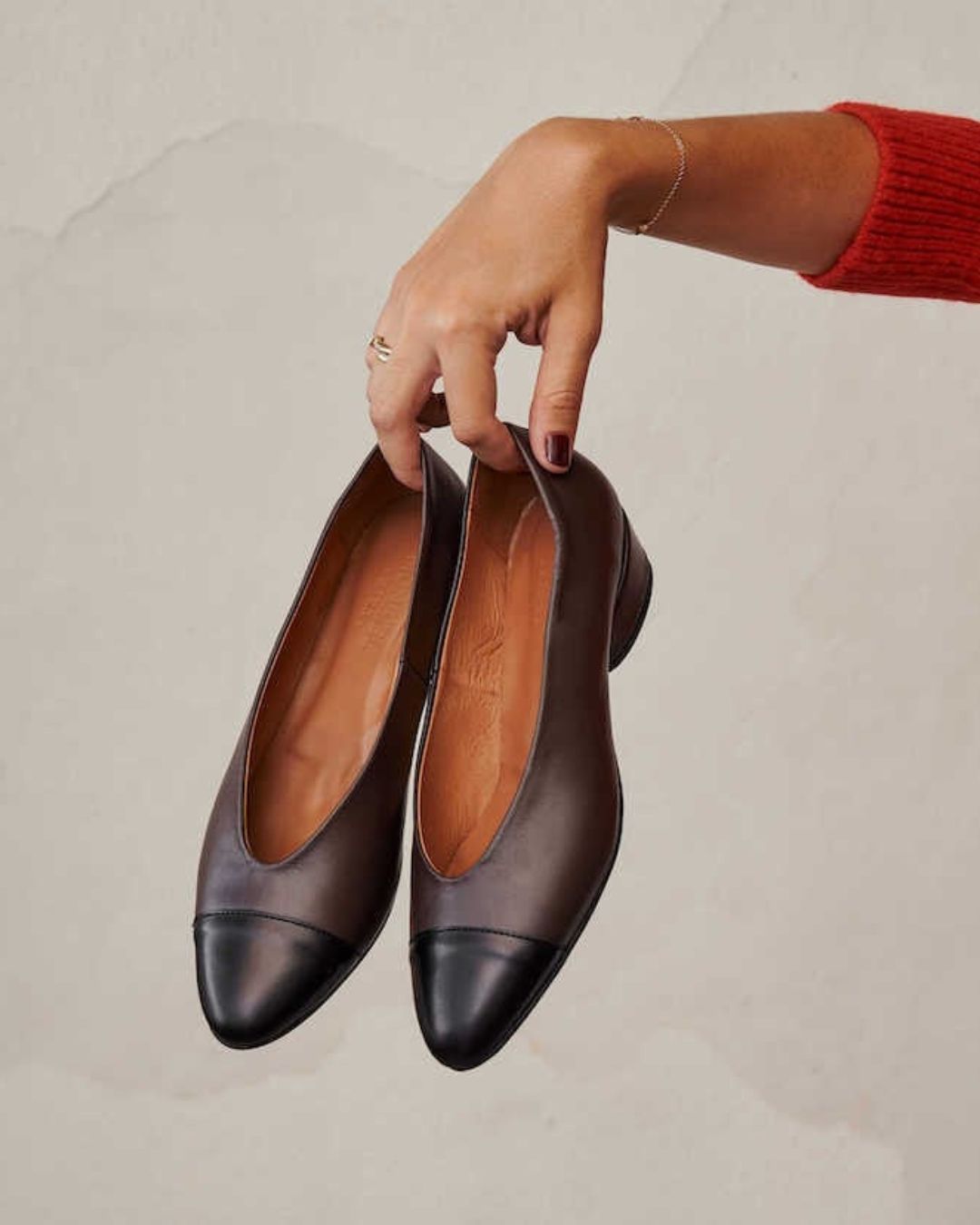 Ballerine a punta bicolore minimaliste [Pre-ordine] 