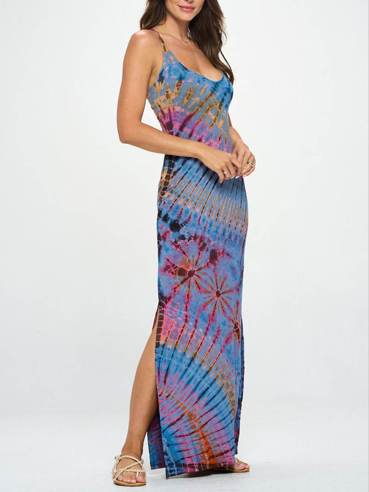 Vestido Maxi Tie Dye Spandex Modo Vacay