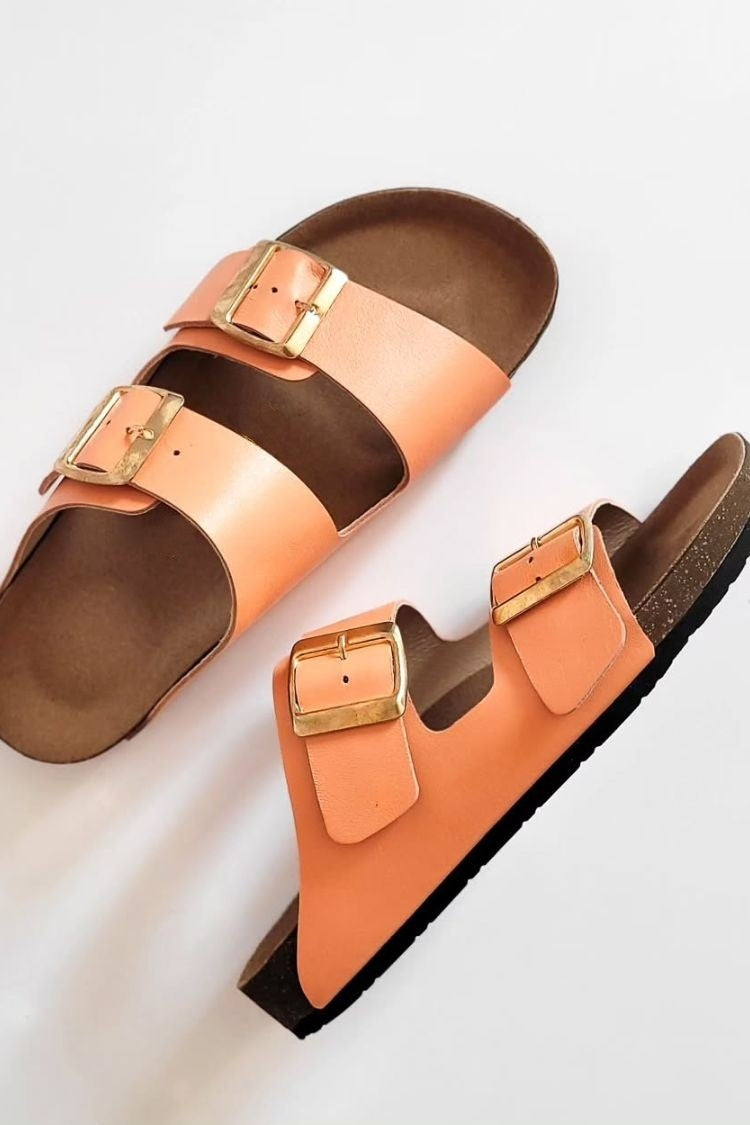 Retro Casual Double Buckle Open Toe Beach Slides [Pre Order]