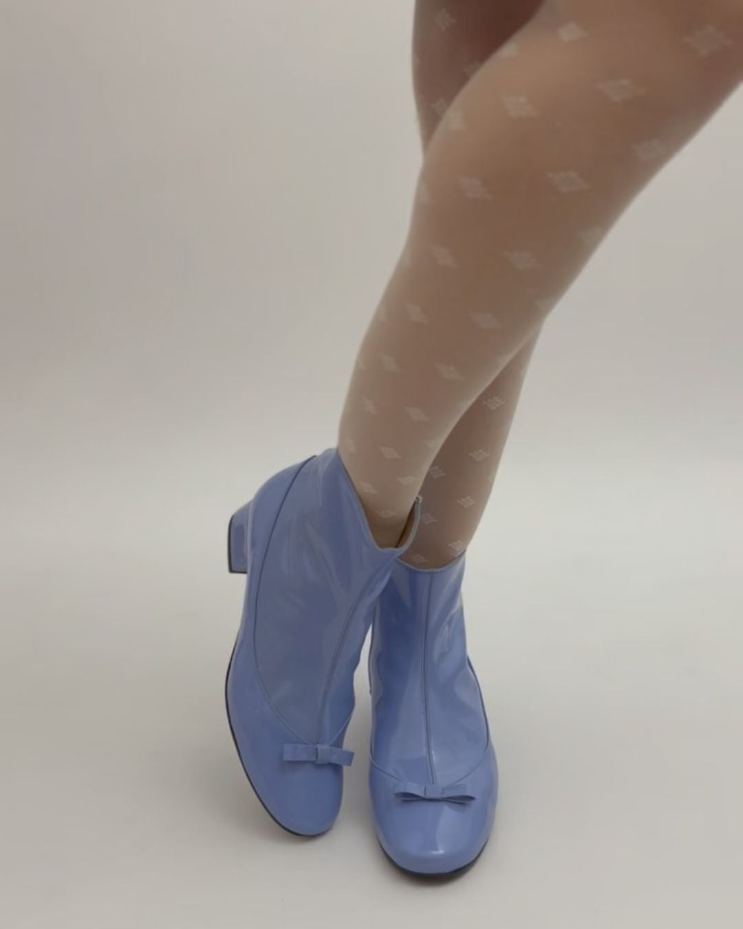 Quadratische Spitze Schleifen-Mid-Heel Knöchelstiefel [Vorbestellung]