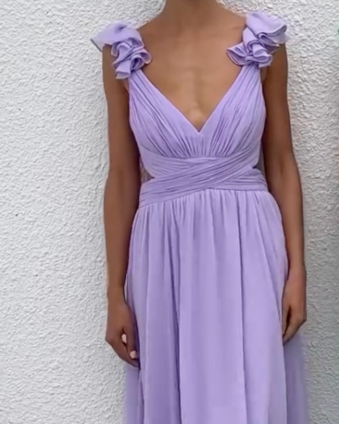 Ruffle Shoulder Maxi Dress