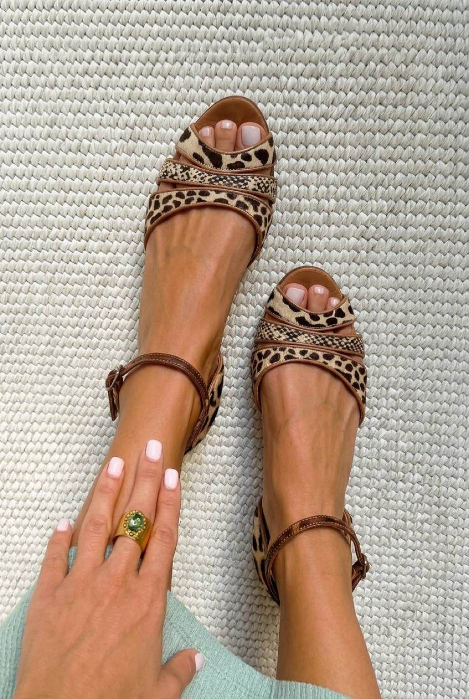 Strappy Crisscross Peep Toe Ankle Strap Flat Sandals [Pre Order]