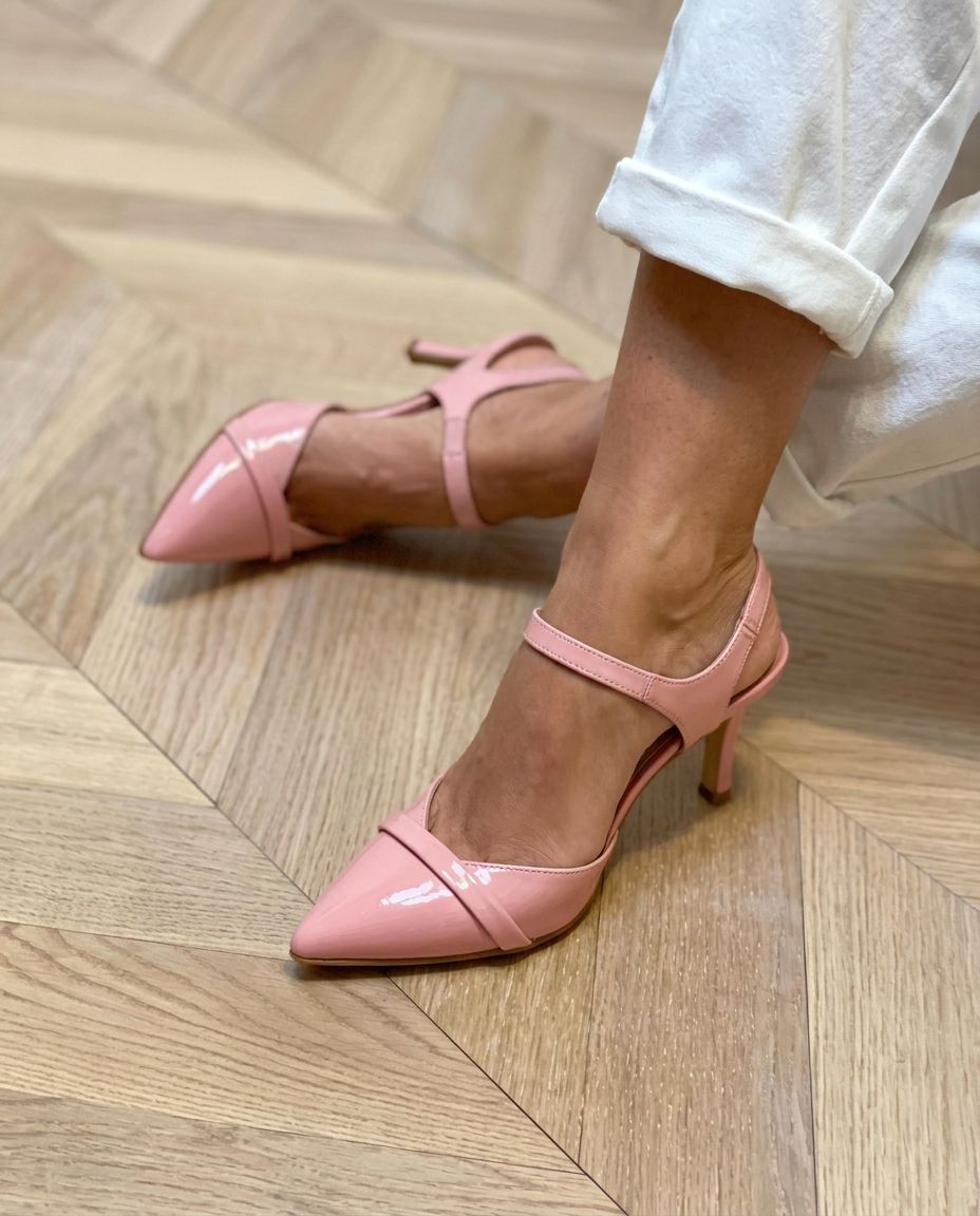 Patent Pointed Toe Slingback Kitten Heel Pumps [Pre Order]