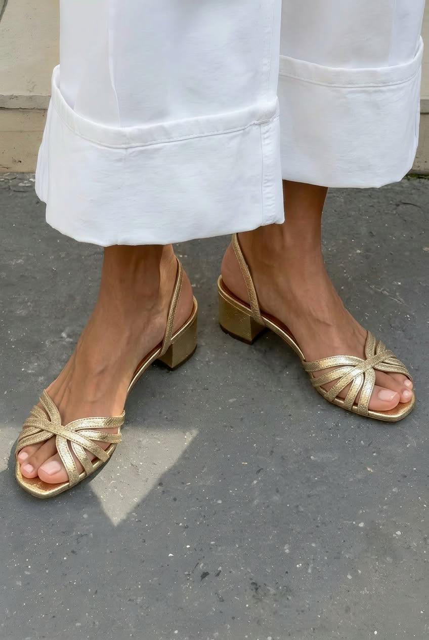 Strappy Interwoven Open Toe Block Slingback Sandals [Pre Order]
