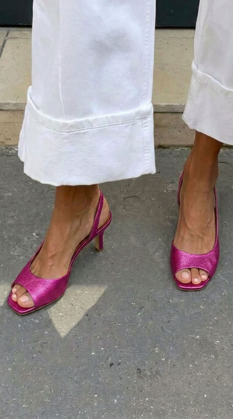 Metallic Peep Toe Slingback Gold Kitten Heels [Pre Order]