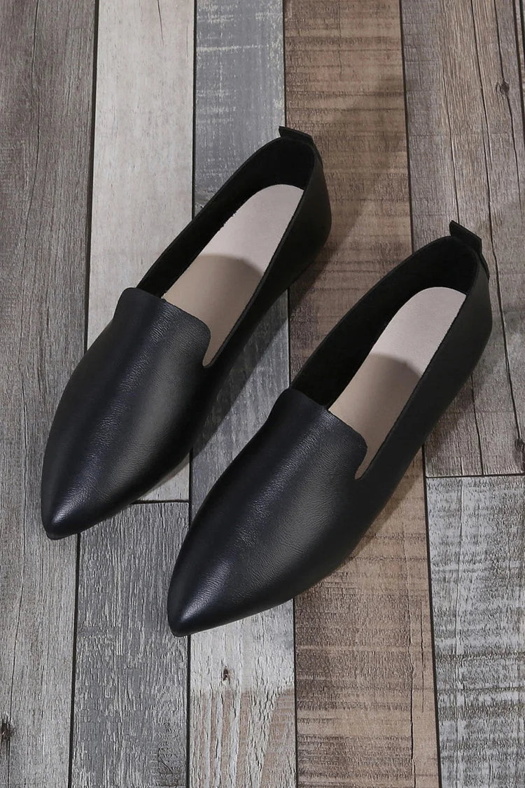 Scarpe basse casual slip-on a punta tinta unita