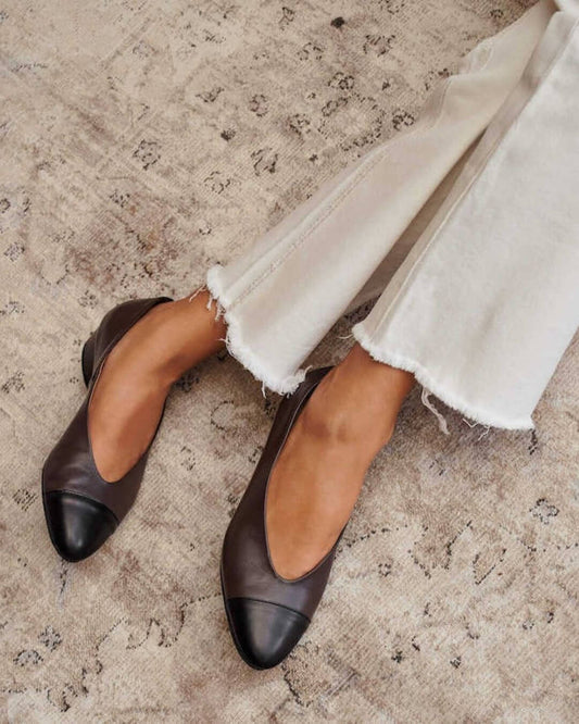 Ballerine a punta bicolore minimaliste [Pre-ordine] 