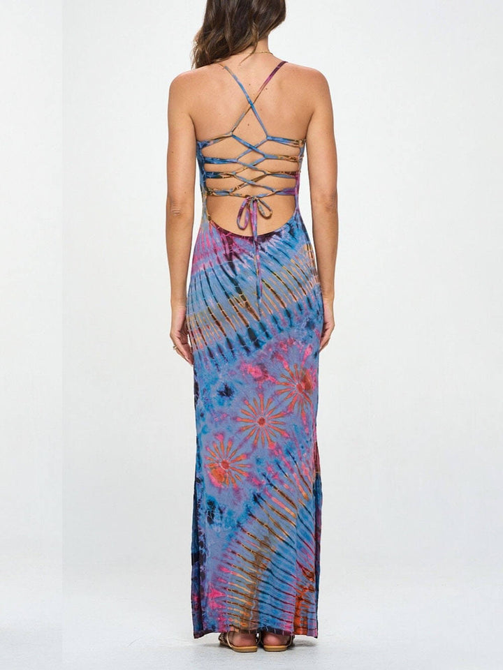 Vestido Maxi Tie Dye Spandex Modo Vacay