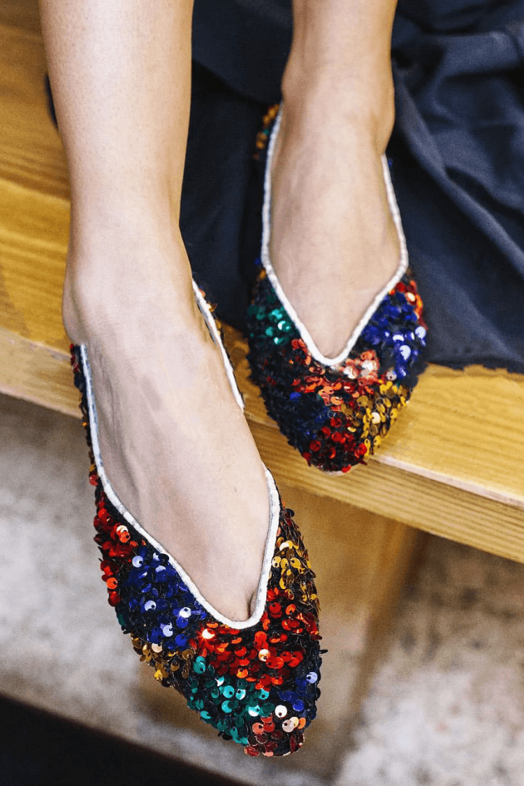 Ballerine Glam Slip-On con Taglio a V e Paillettes Multicolor [Pre-Ordine]